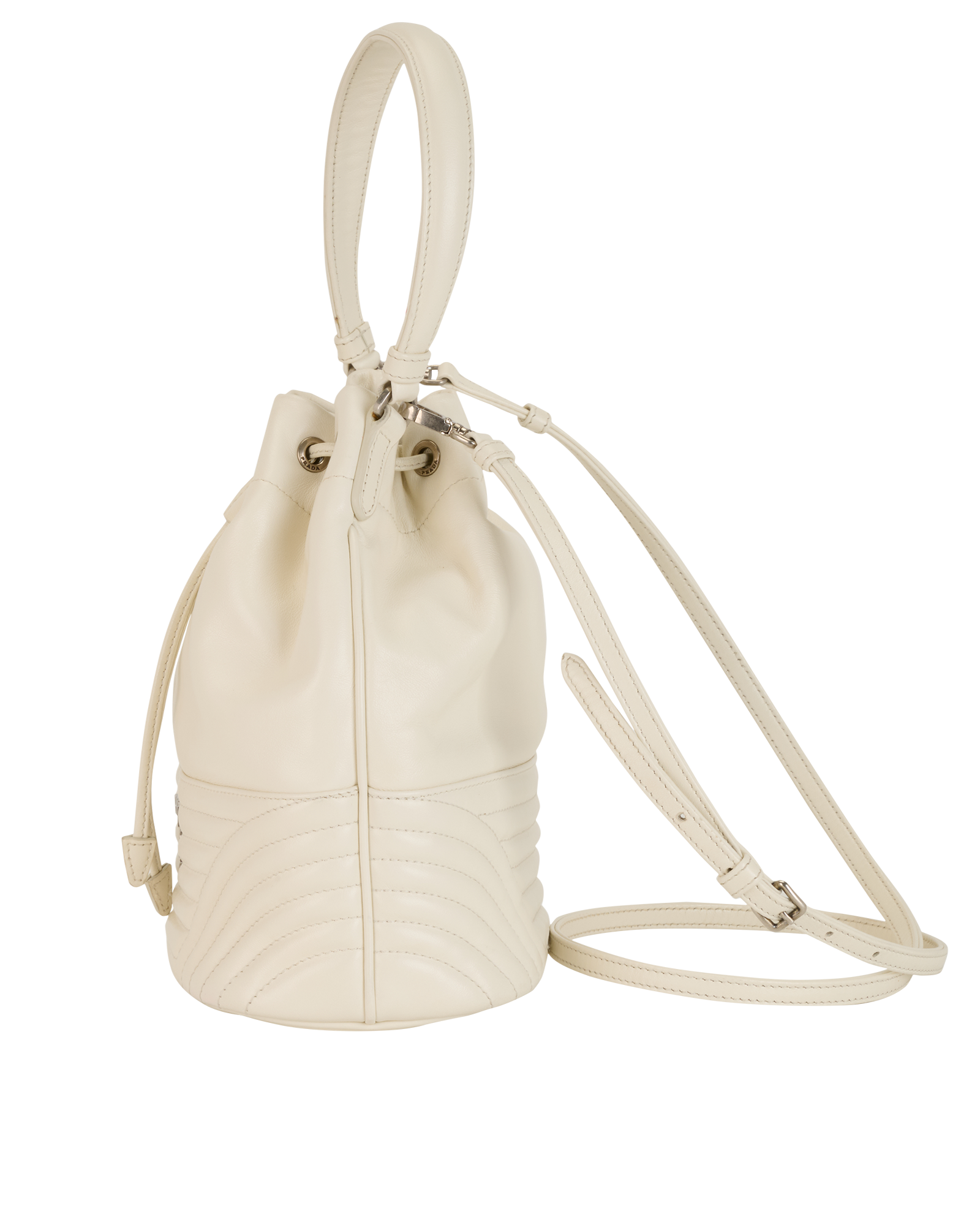 Diagramme Bucket Bag, &pound;495, Handbags, White, Leather, Bottom view